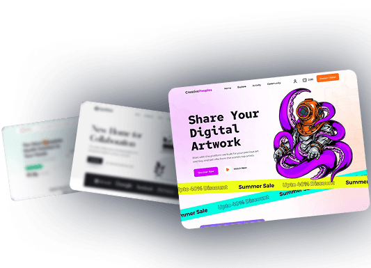 Digital artwork platform mockup